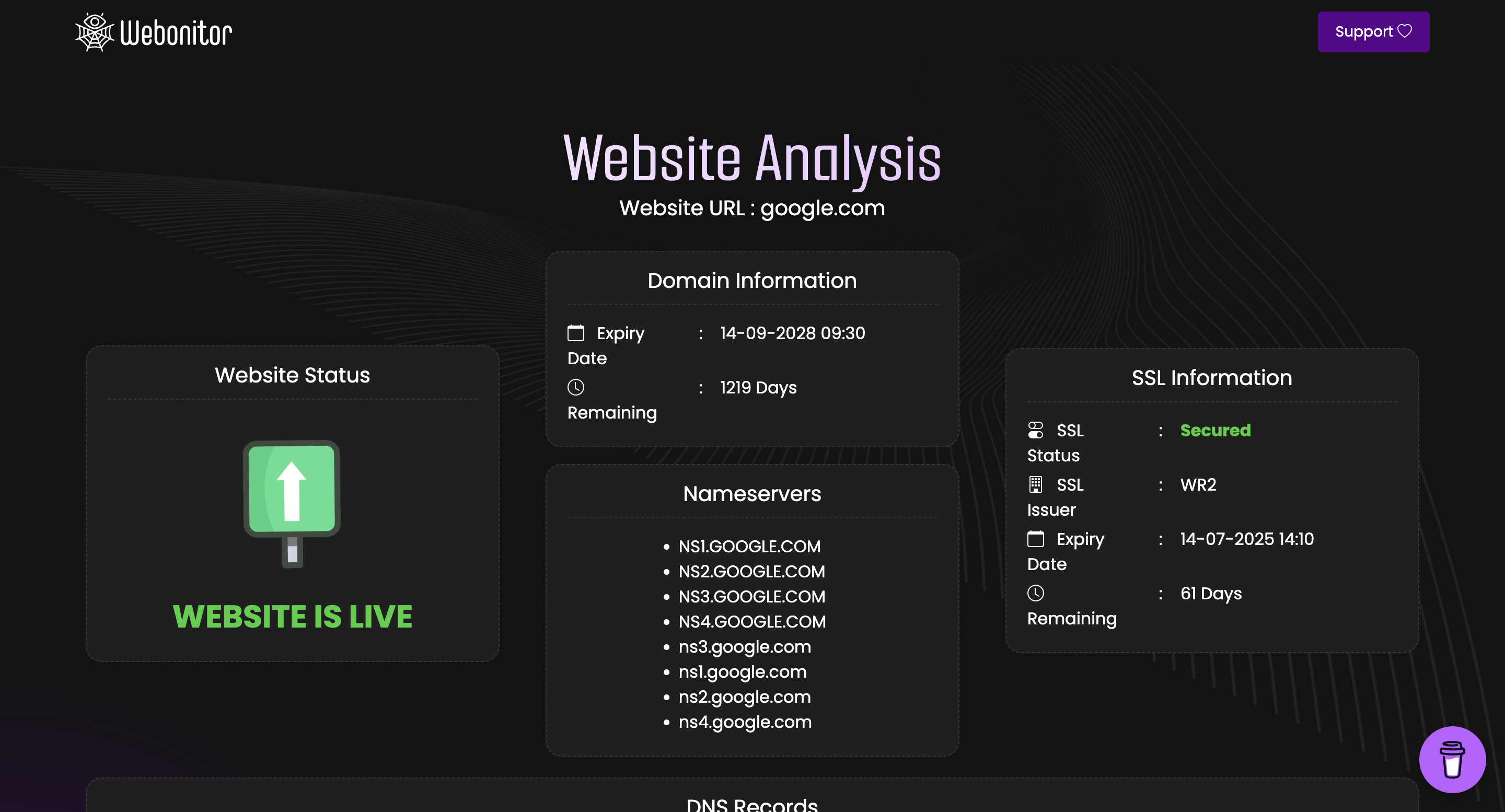 Media Webonitor - Alat untuk memantau status laman web, tamat tempoh domain, dll 2