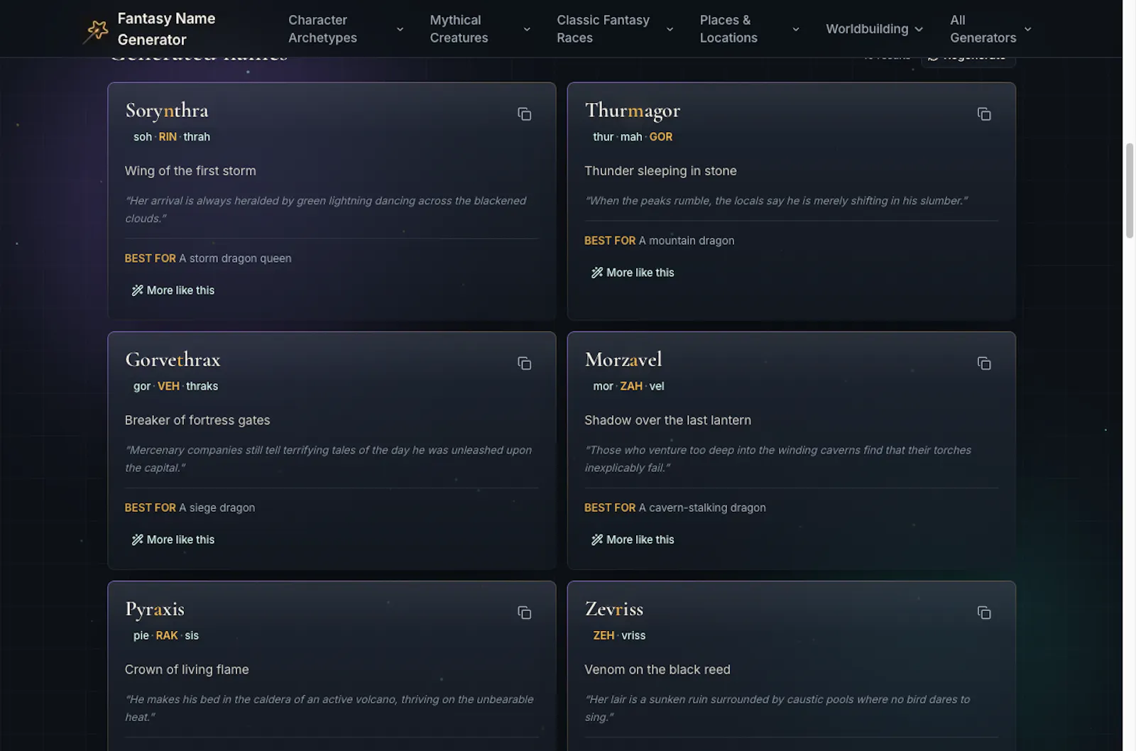 Fantasy Name Generator screenshot 3