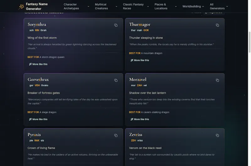 Fantasy Name Generator screenshot 3
