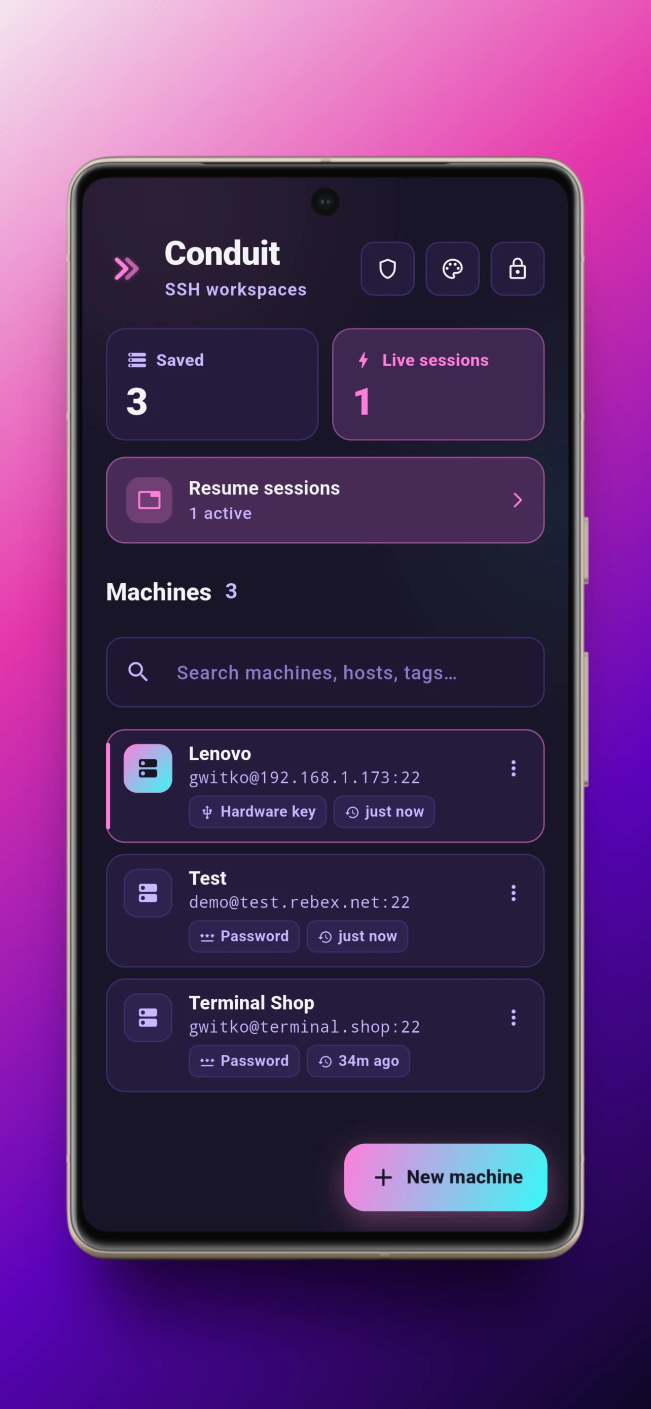 Conduit: SSH, Mosh & SFTP 截图 3