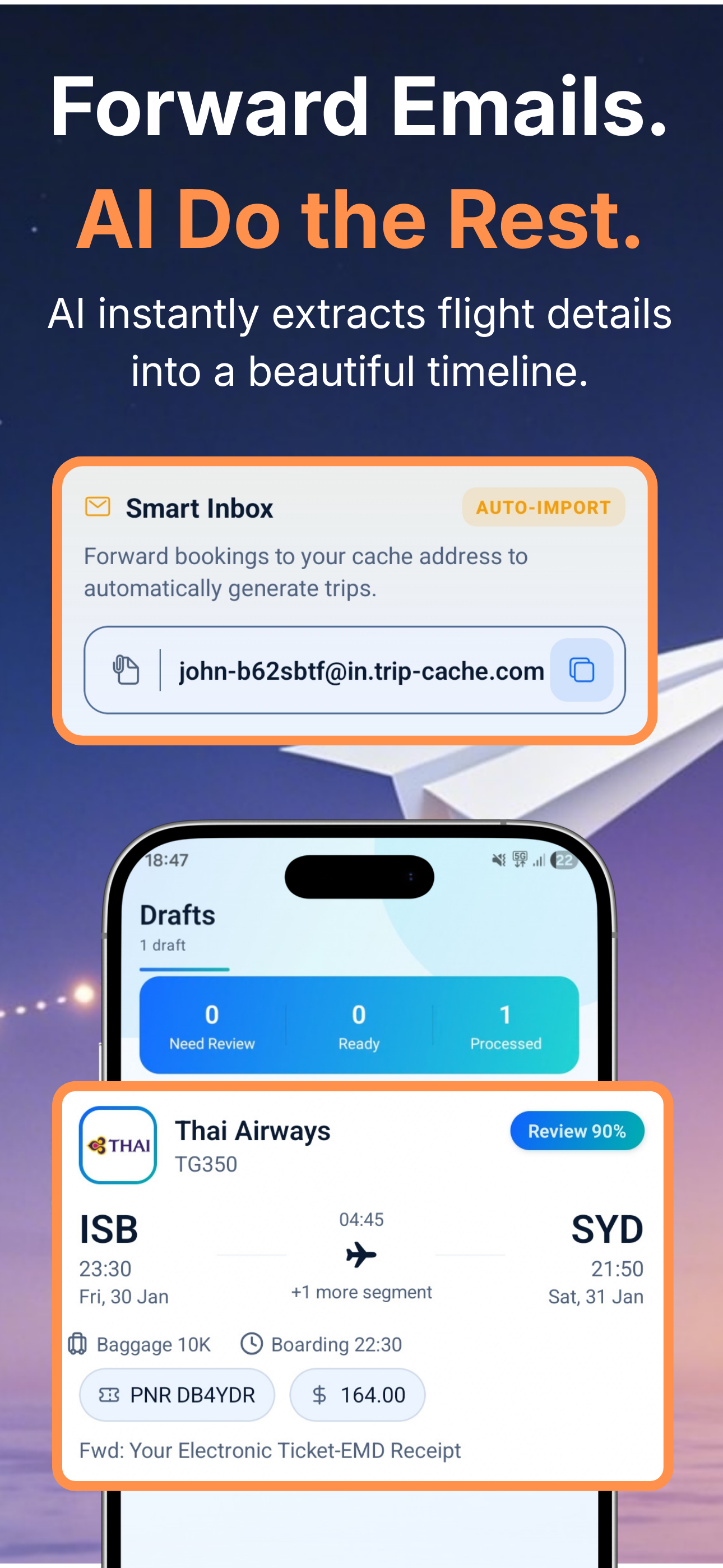 Trip Cache: Flight Itinerary gallery image