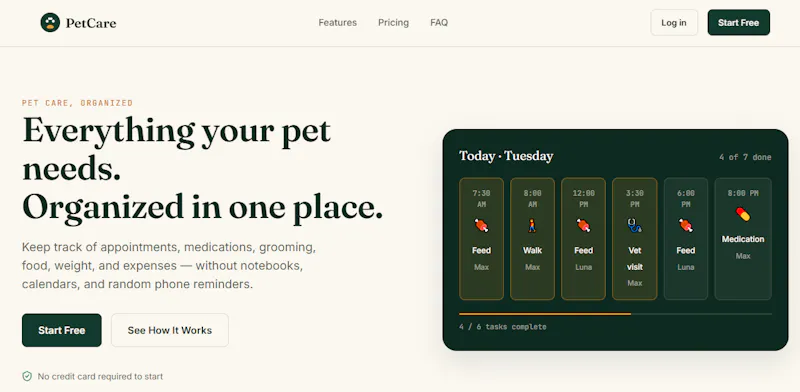 PetCare — Everything your pet needs screenshot 1