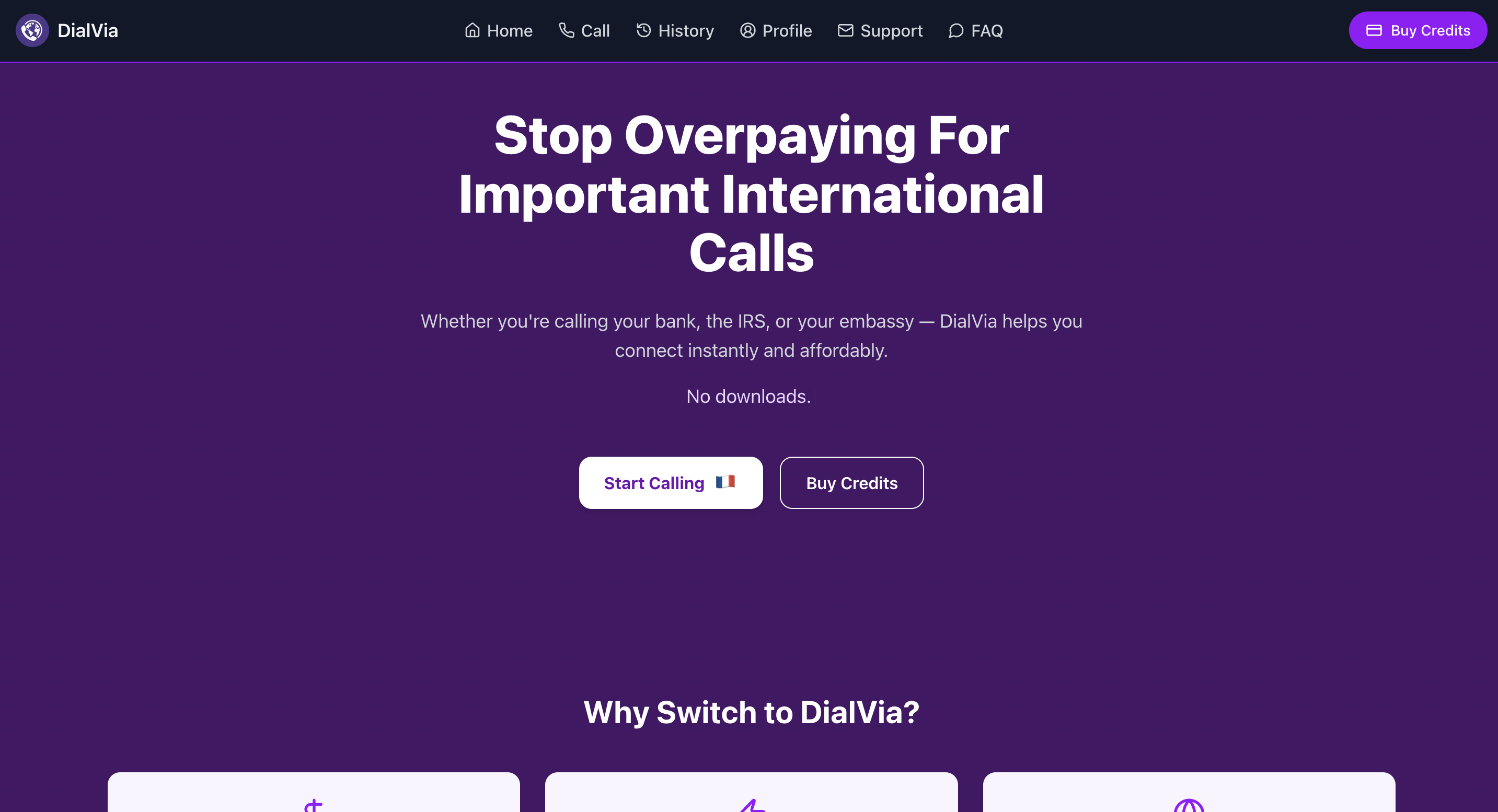 Dialvia - Chiamate internazionali economiche dal tuo browser media 3