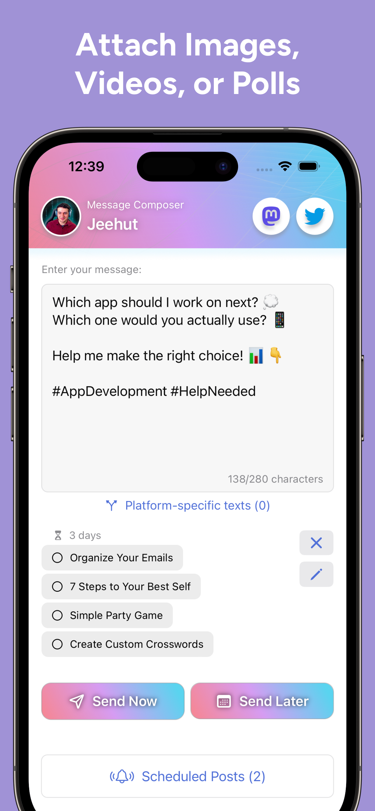 Twoot it! – Schedule Posts media 5