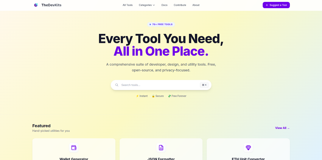 TheDevKits - Main product screenshot demonstrating key features and user interface