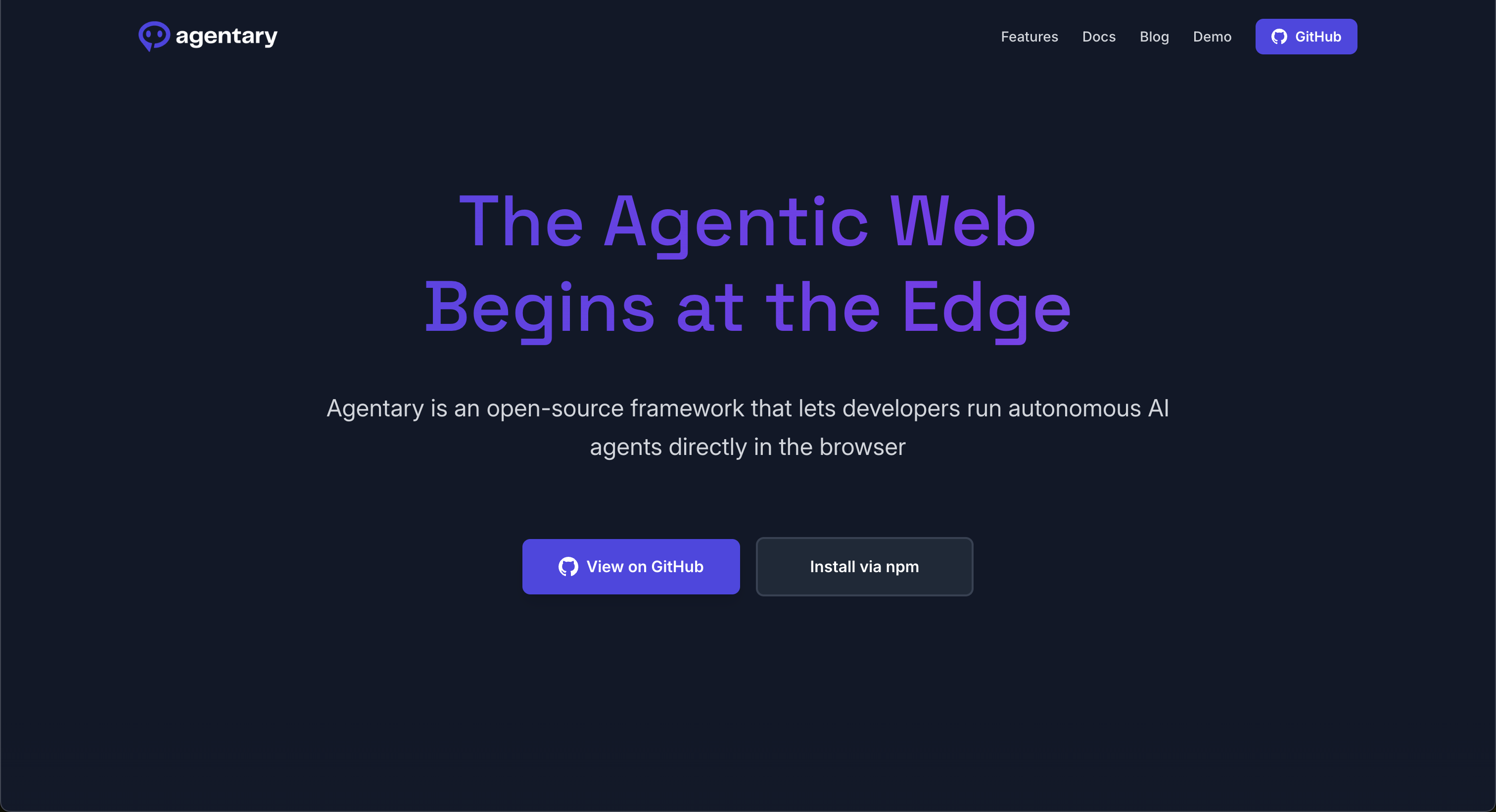 Agentary - Main screenshot showing features and interface