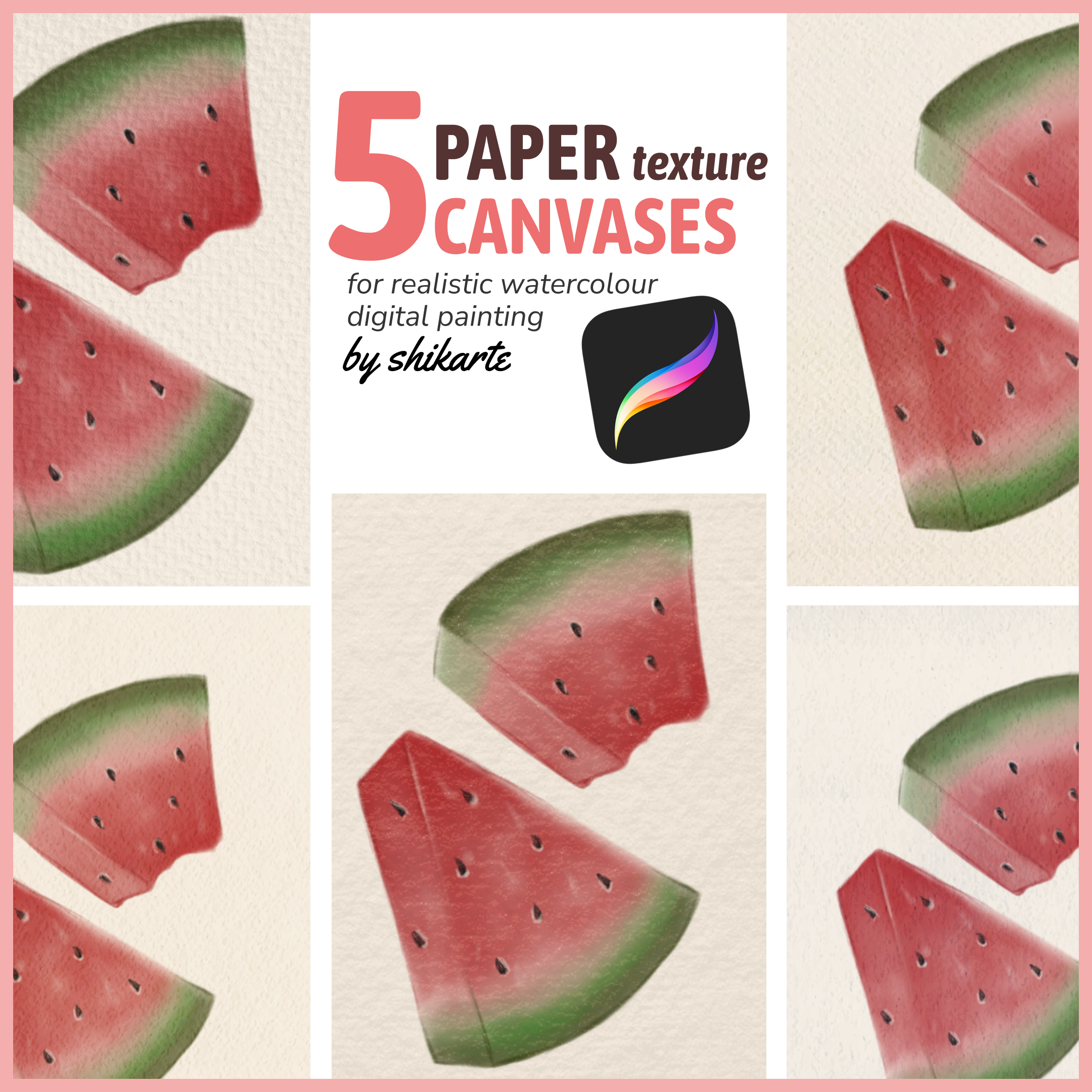 5 Paper Texture Canvases 
