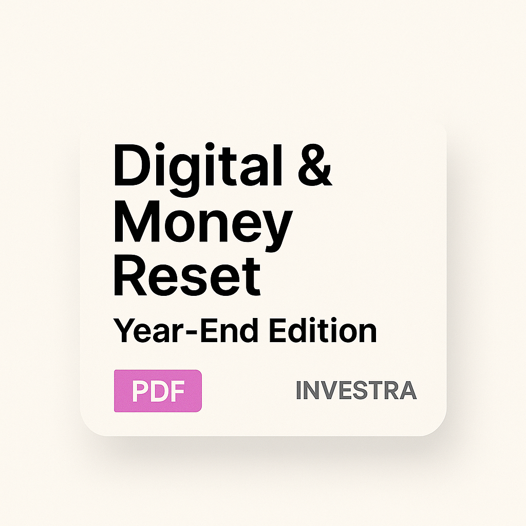 Digital & Money Reset – Year-End Edition - Product Hunt launch logo and brand identity