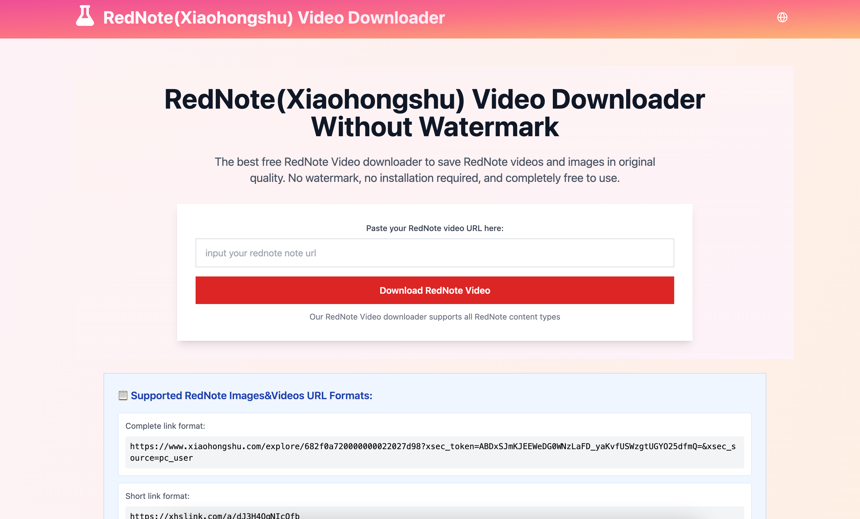 RedNote Video Downloader screenshot 1