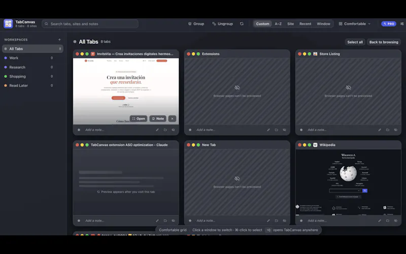 TabCanvas: Tab Manager &  Tab Organizer screenshot 2