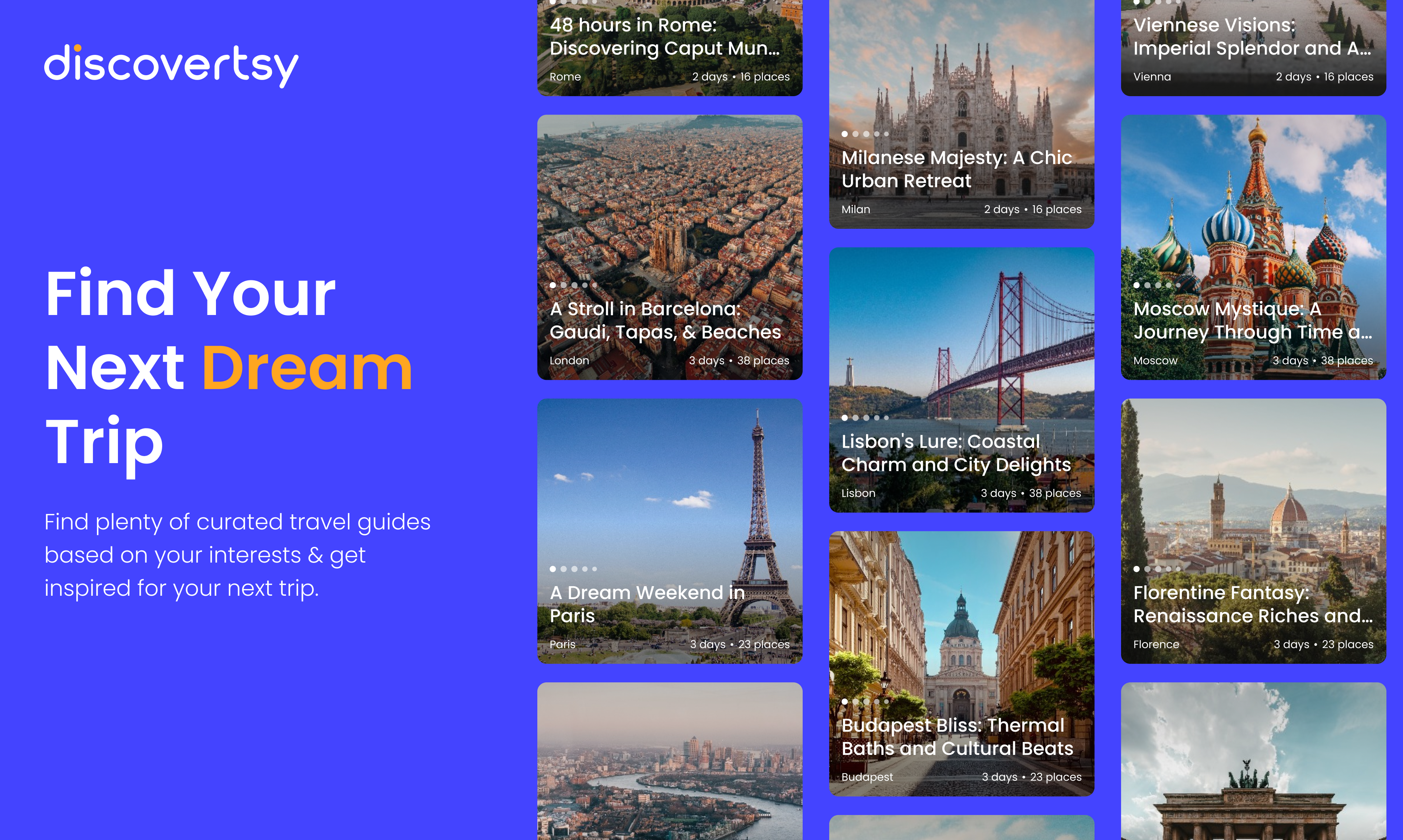 Discovertsy 2.0 - İlham Alın, Discovertsy uygulamasıyla şehirleri planlayın ve keşfedin medya 2