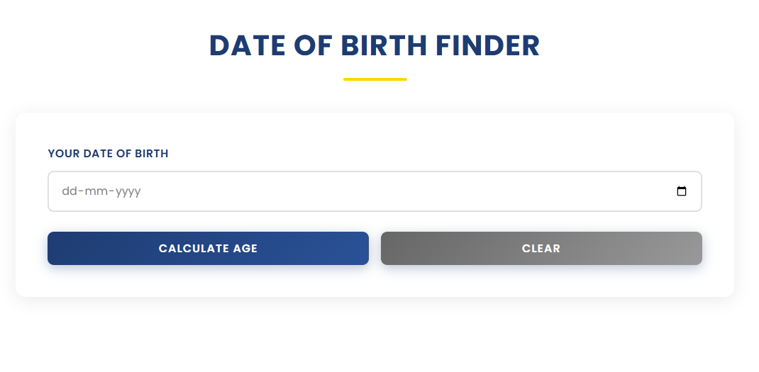 Date of Birth Finder - Main product screenshot demonstrating key features and user interface