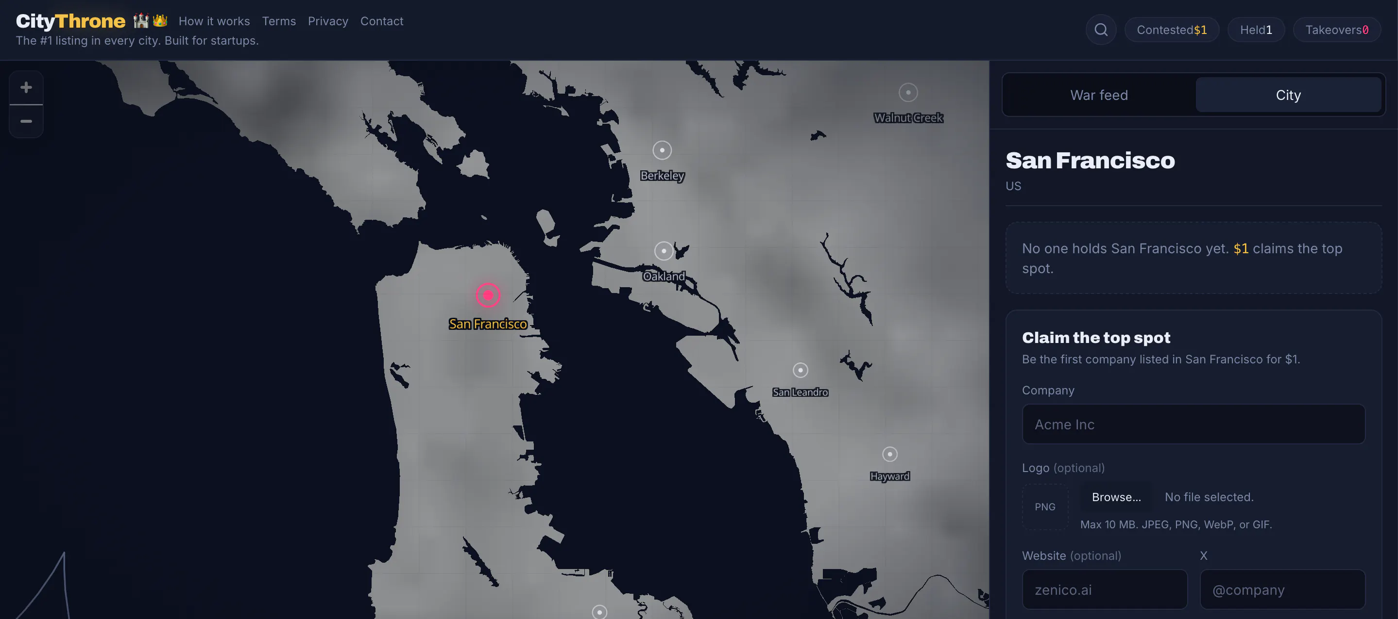 CityThrone — Paid map placements by city gallery image