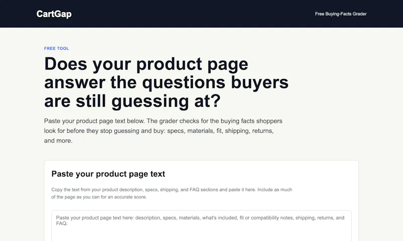 Buying-Facts Grader screenshot 2