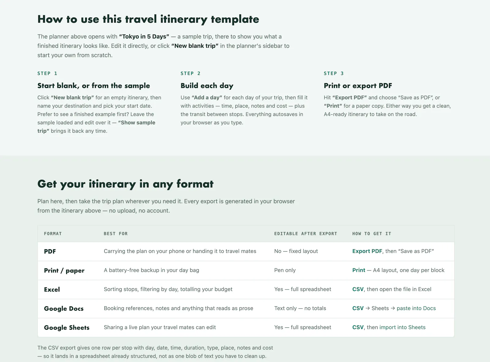 Travel Itinerary Template screenshot 3
