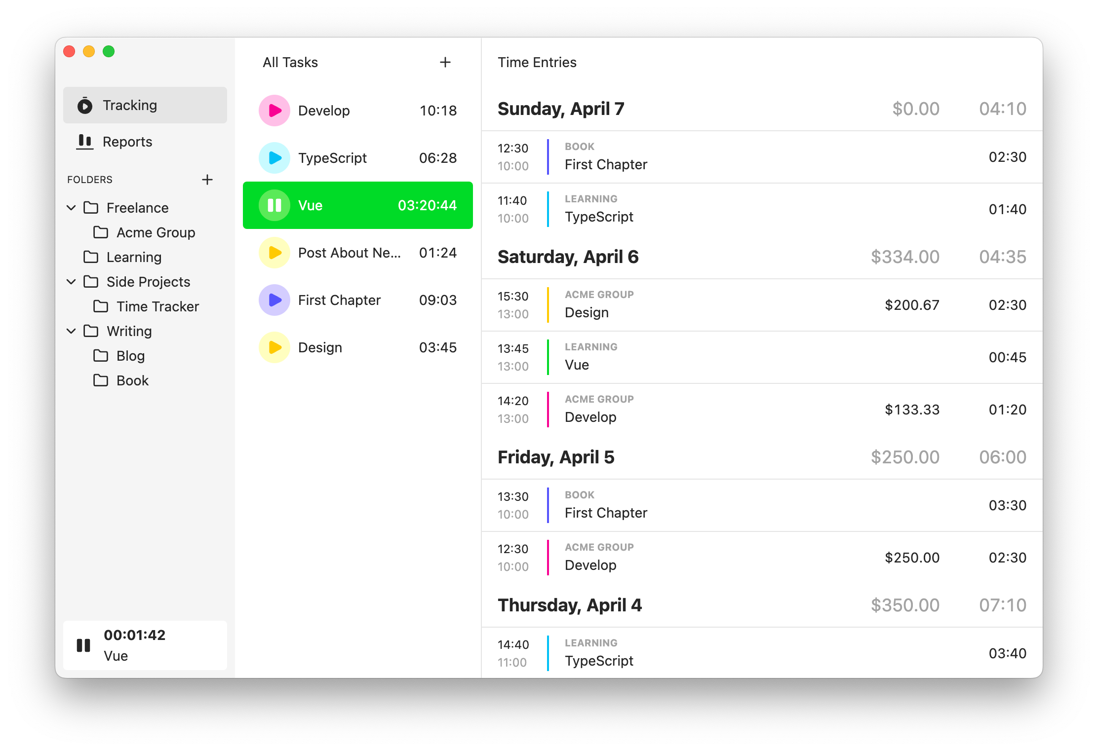 Timefall - Tracks and Records Your Work Time Accurately media 1