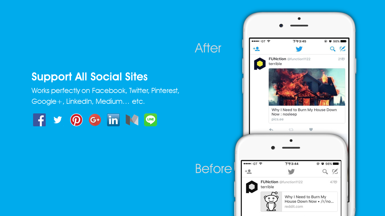 PicSee, choose your Own Preview Image of share links on social network gallery image