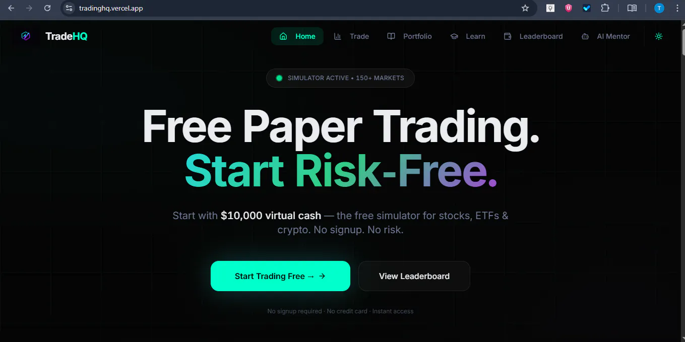 TradeHQ 제품 배너