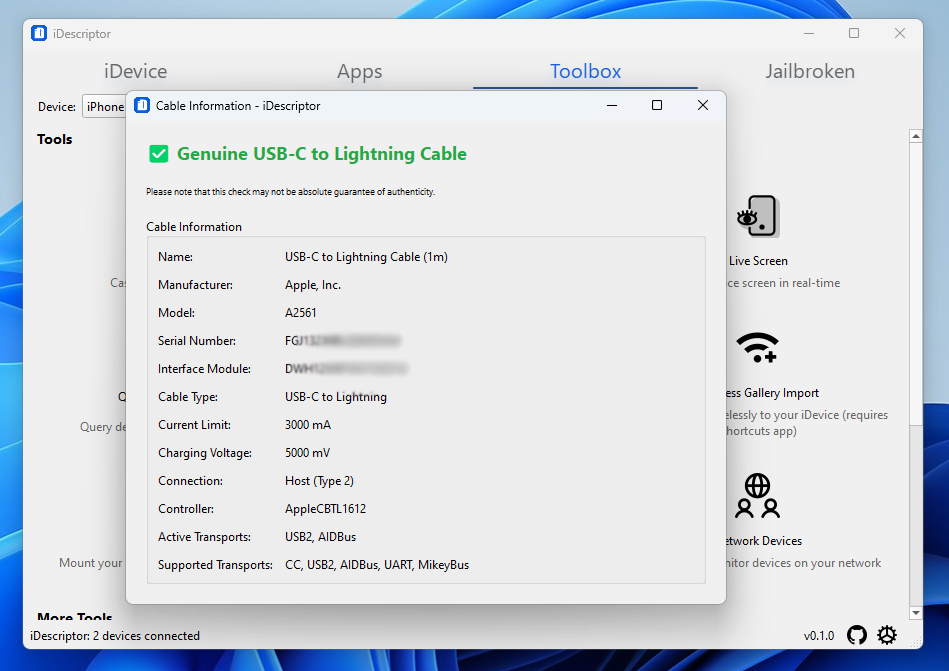 iDescriptor - Screenshot 4 showing product features and functionality