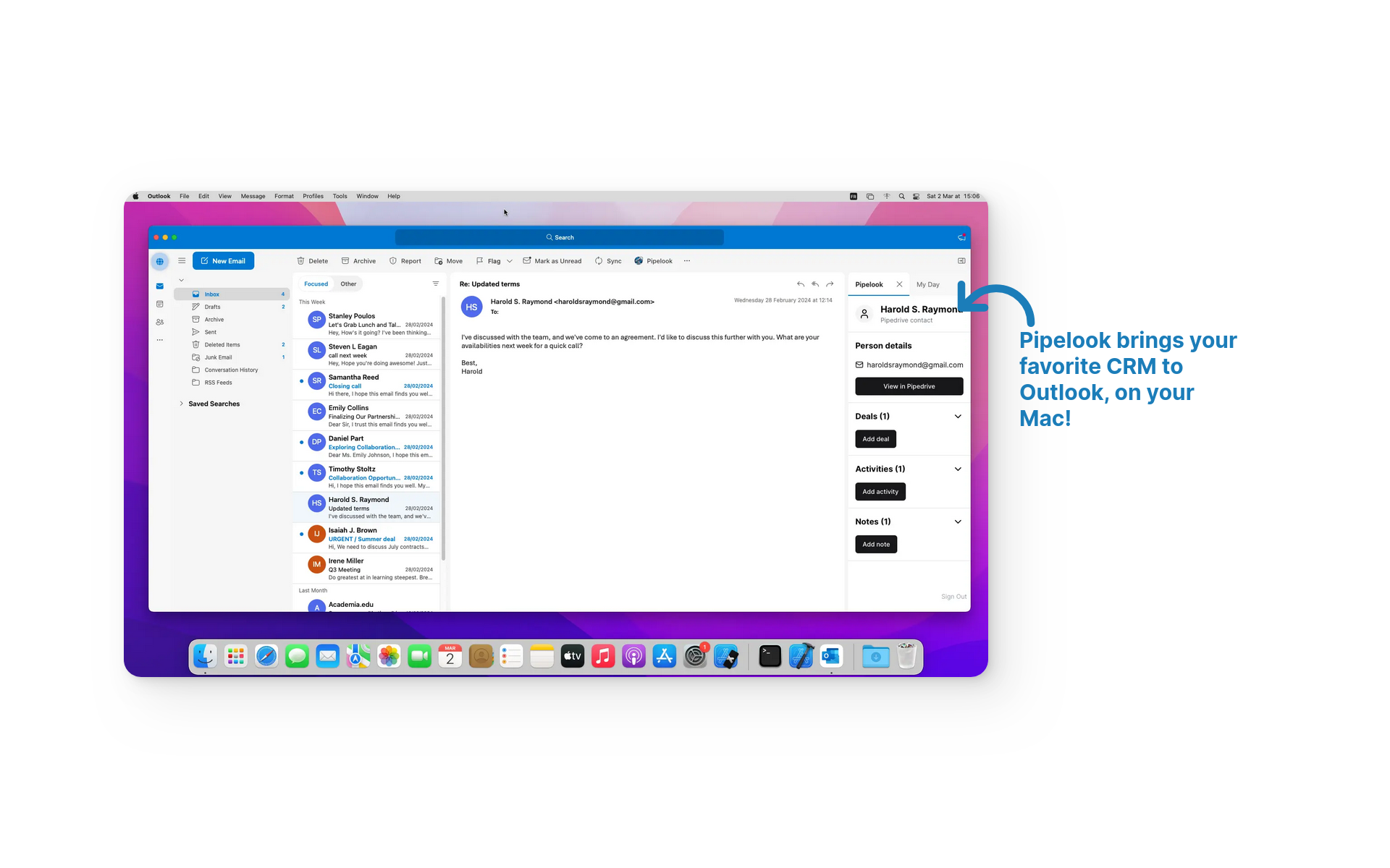 Média Pipelook - Apportez Pipedrive CRM à votre boîte aux lettres Outlook! 5