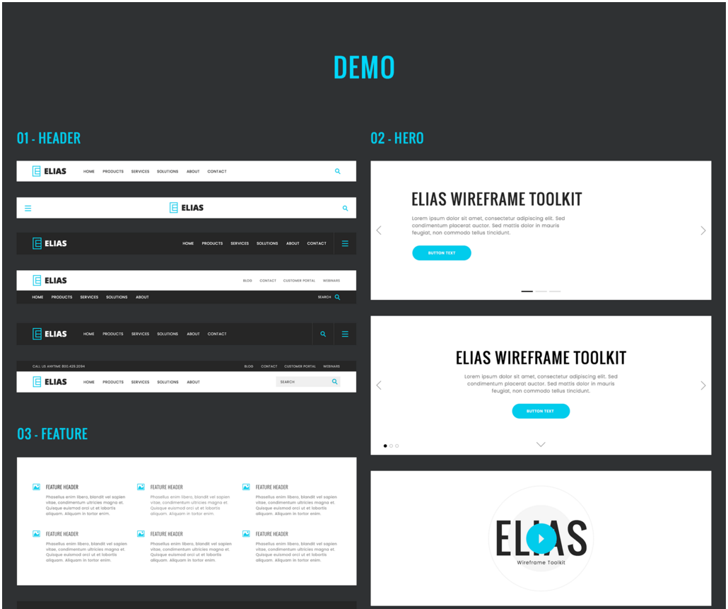 Elias WIreframe Toolkit gallery image