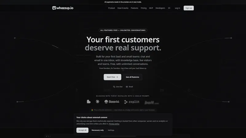 Whazzup.io - Free SaaS Chat Widget screenshot 2