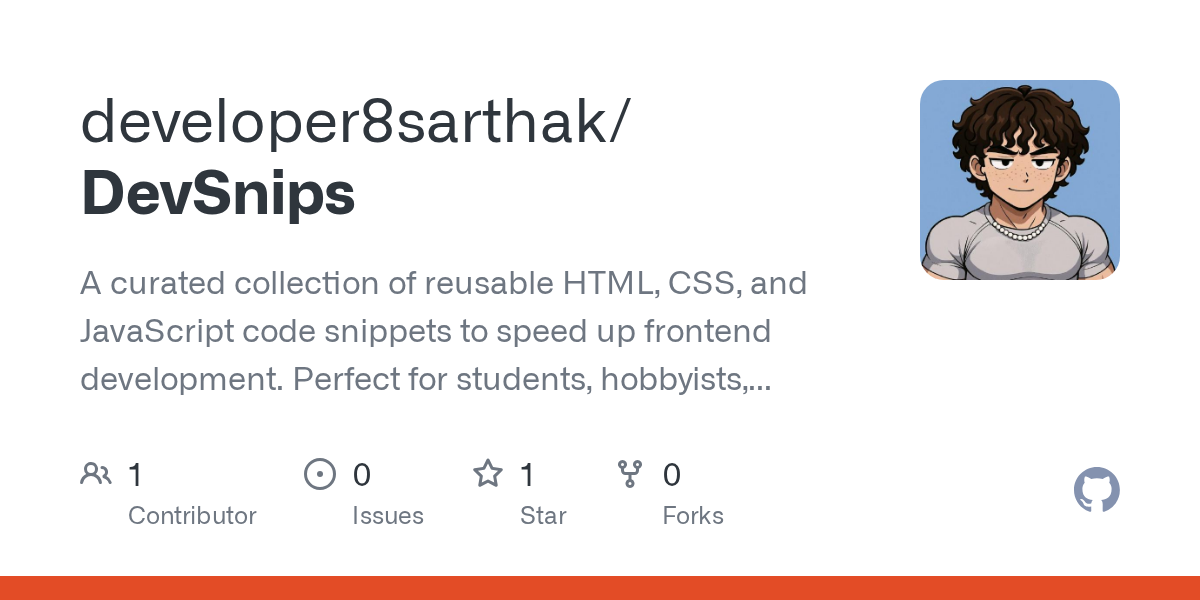 Média Devsnips - bibliothèque d'extraits de frontend - Collection des extraits de code R HTML, CSS et JavaScript. 2