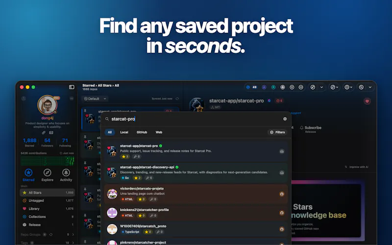 Starcat For GitHub screenshot 2