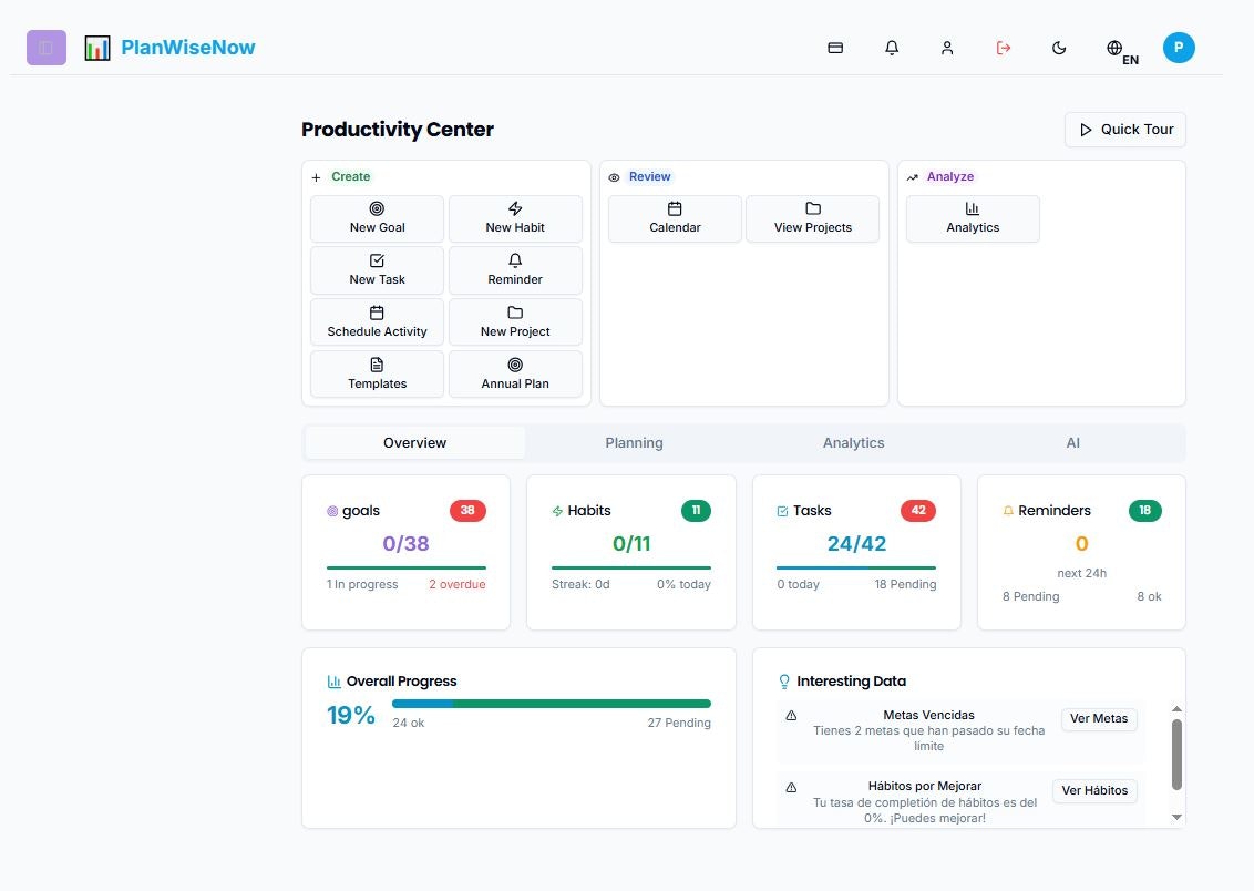 PlanWiseNow - Screenshot 4 showing product features and functionality