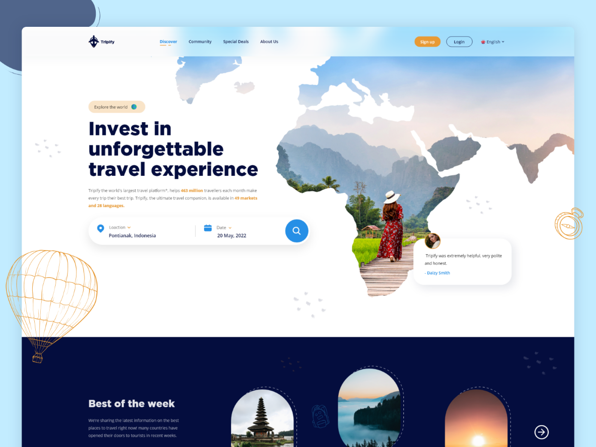 เว็บไซต์การเดินทางหน้า Landing Page media 1