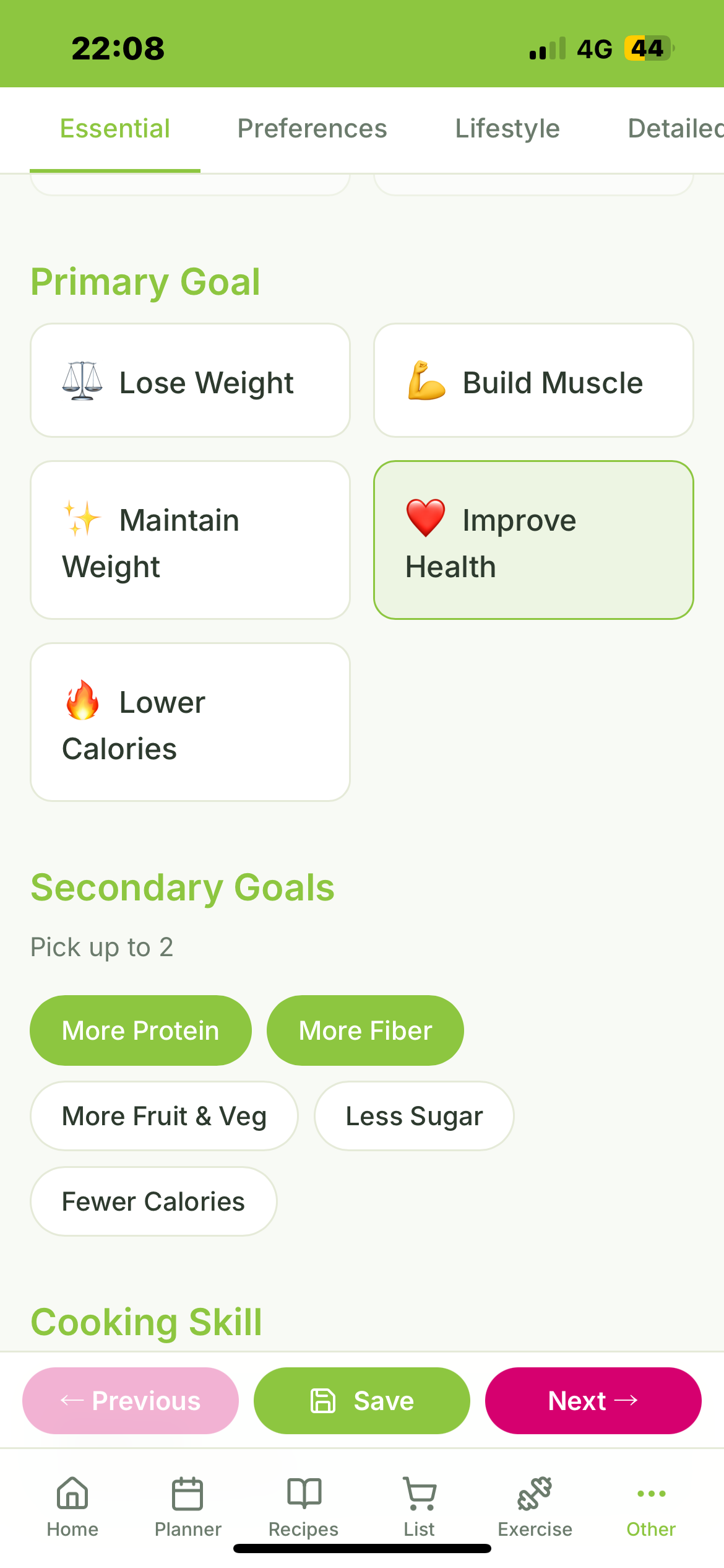 AI health planner aligned to user goals gallery image