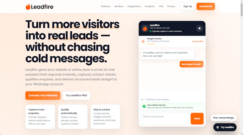 Leadfire screenshot 1