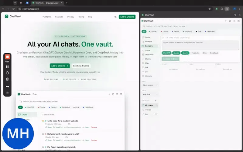 ChatVault screenshot 1 (video preview)
