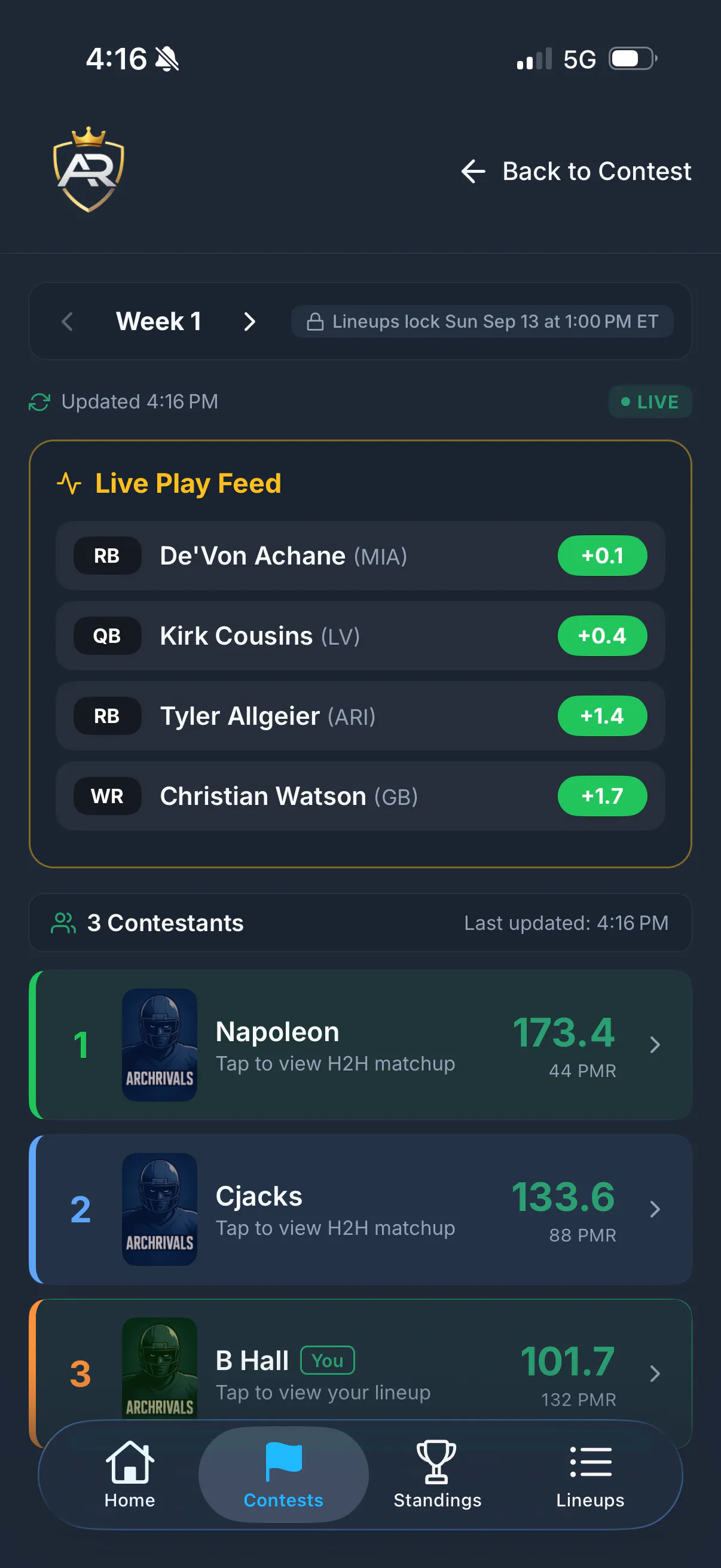 ArchRivals Fantasy Football App gallery image