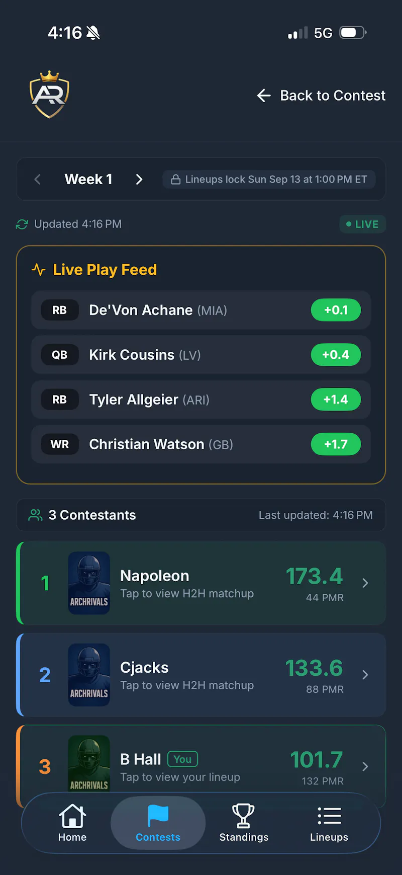 ArchRivals Fantasy Football App screenshot 10