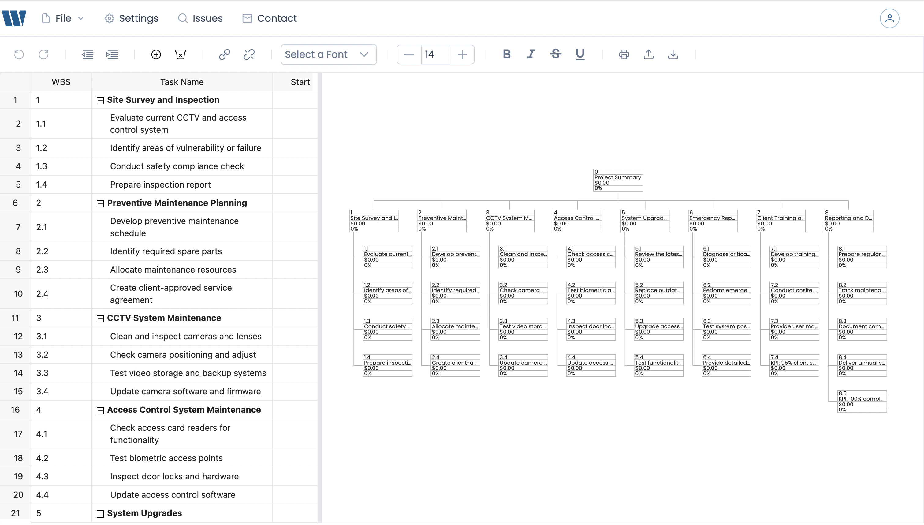 Free WBS Chart Creator gallery image