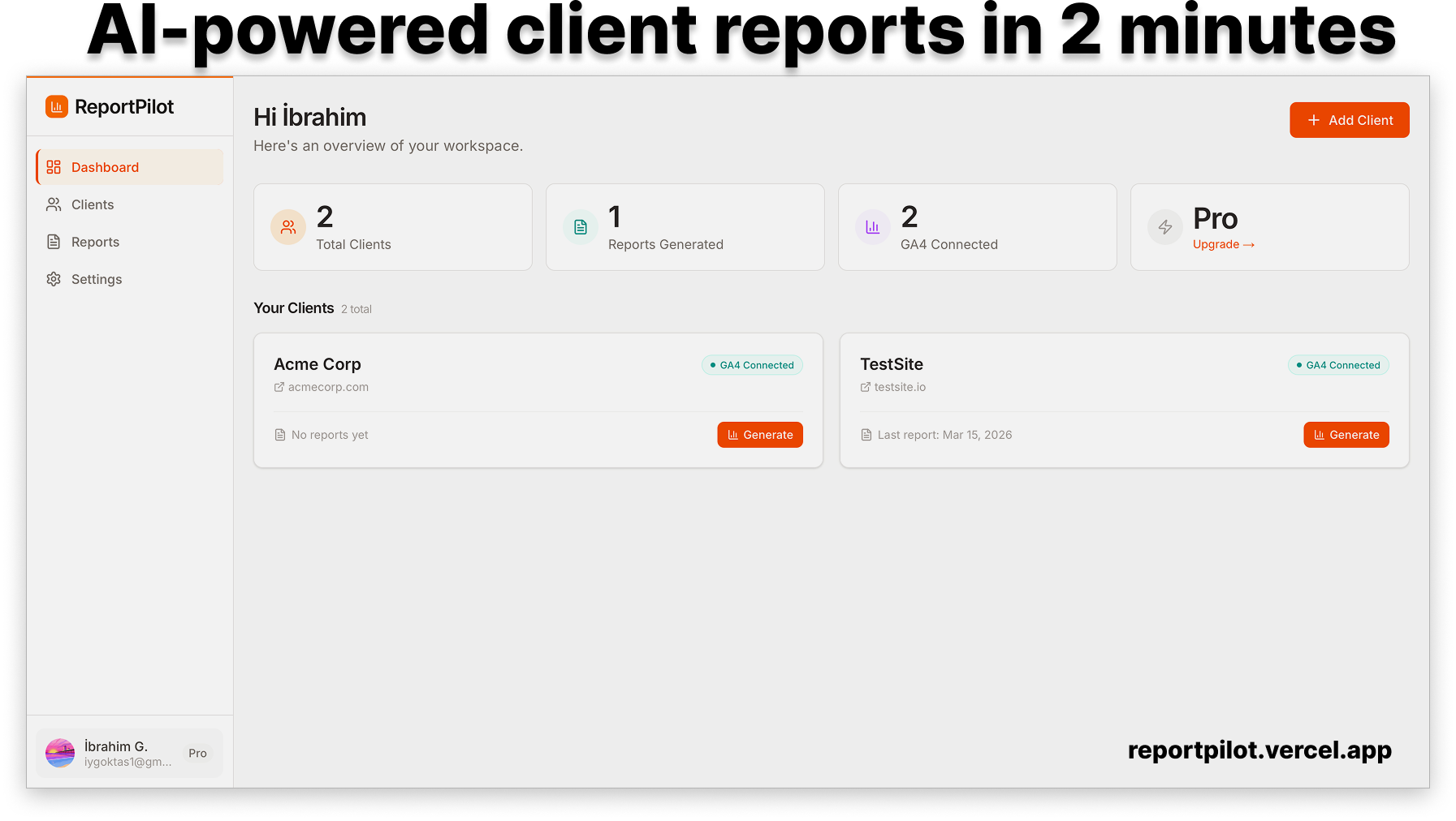 Report Pilot media 1