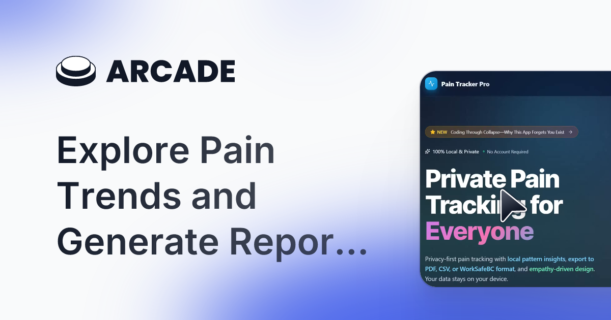 Pain Tracker - Main product screenshot demonstrating key features and user interface