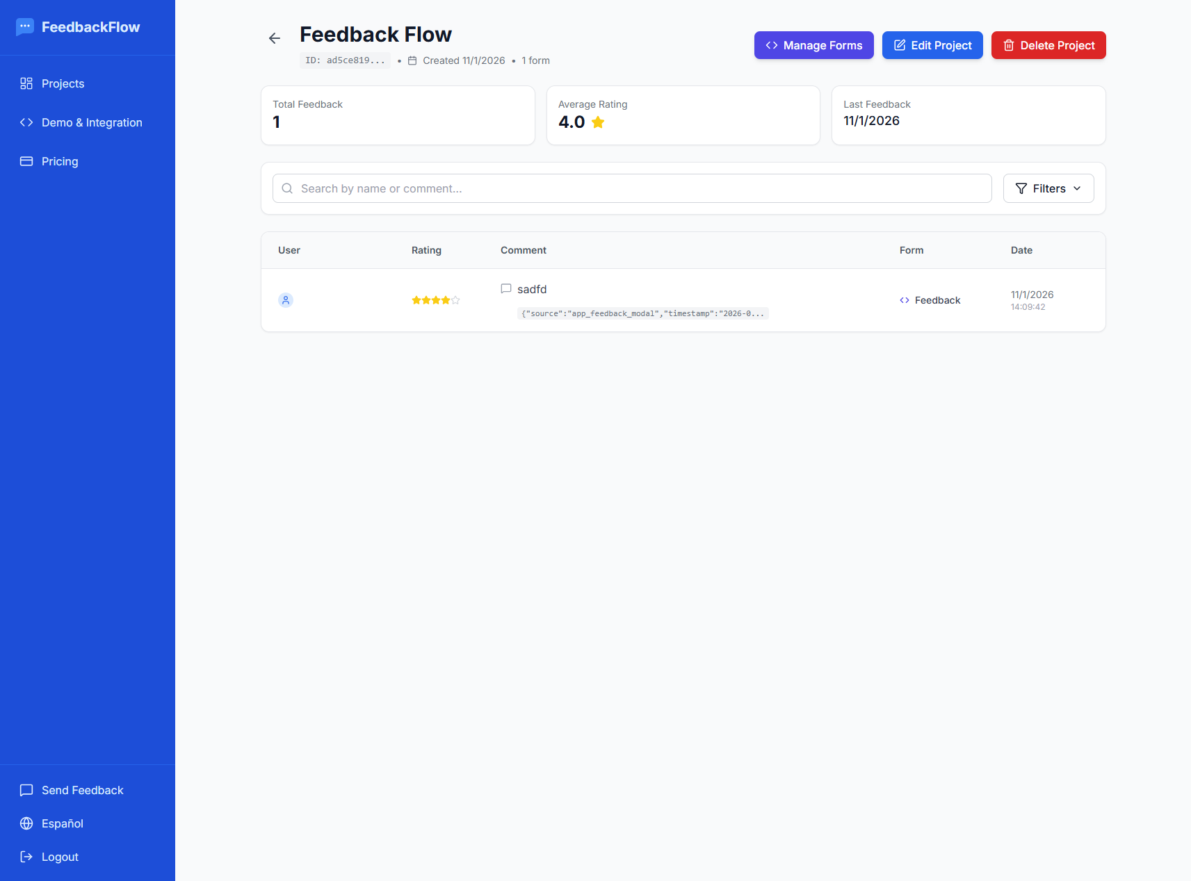 FeedbackFlow - Screenshot 2 showing product features and functionality