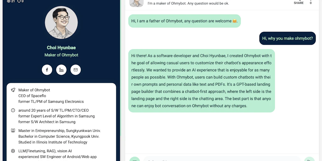 Ohmybot - Bot in Bio Builder: Build your Bot in Bio powered by GPT ...