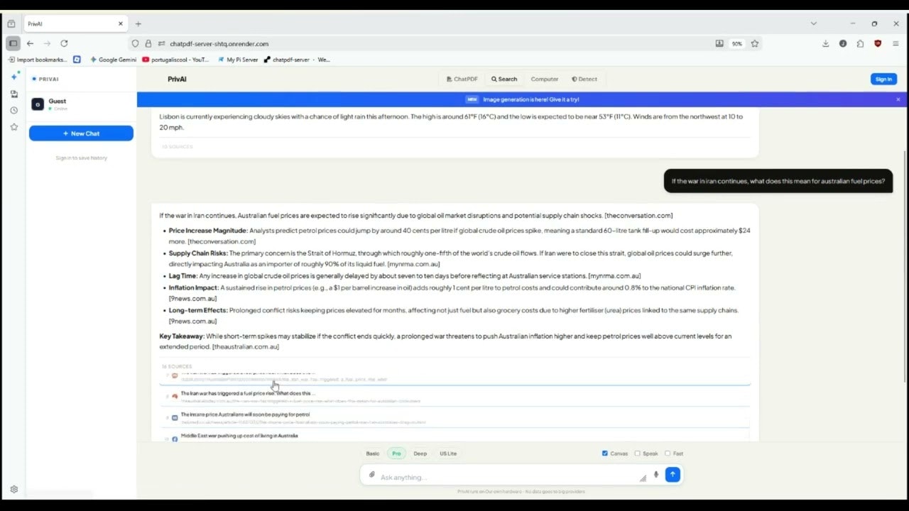 PrivAI– AI search engine with sources gallery image