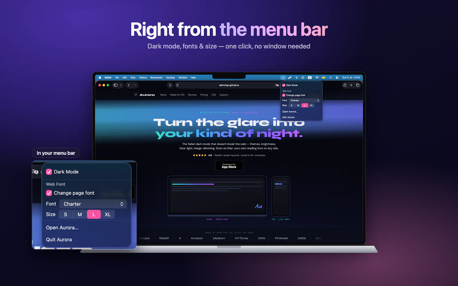 Aurora: Safari Dark Mode screenshot 4