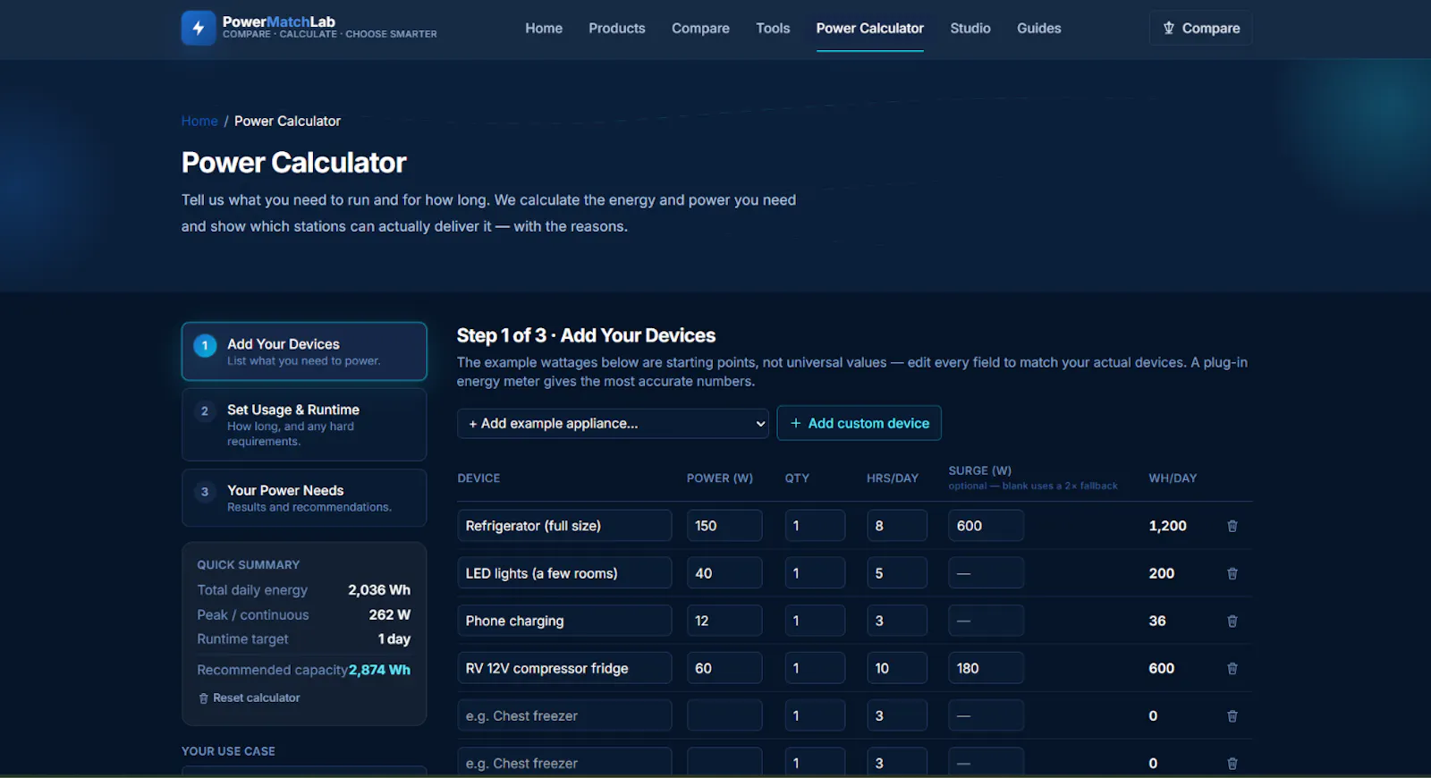 PowerMatchLab screenshot 2