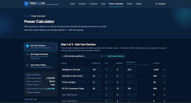 PowerMatchLab screenshot 2
