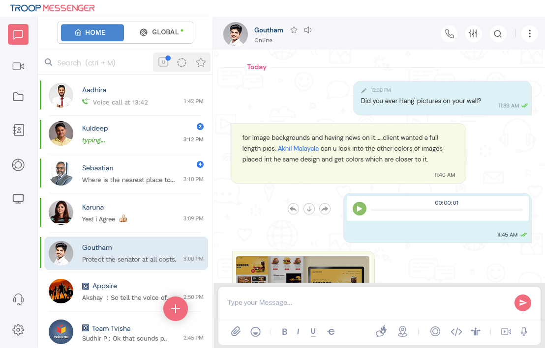 Troop Messenger - instant messaging app media 1
