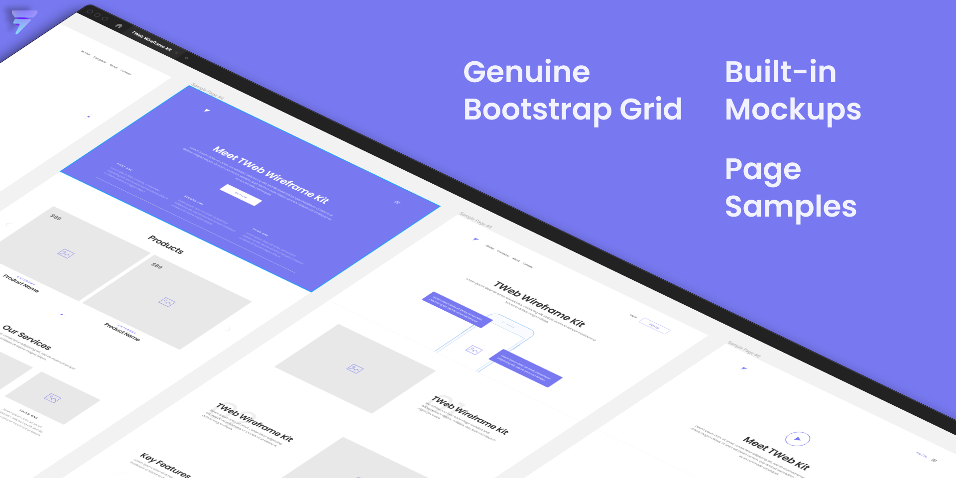 TWeb Wireframe Kit for Figma gallery image