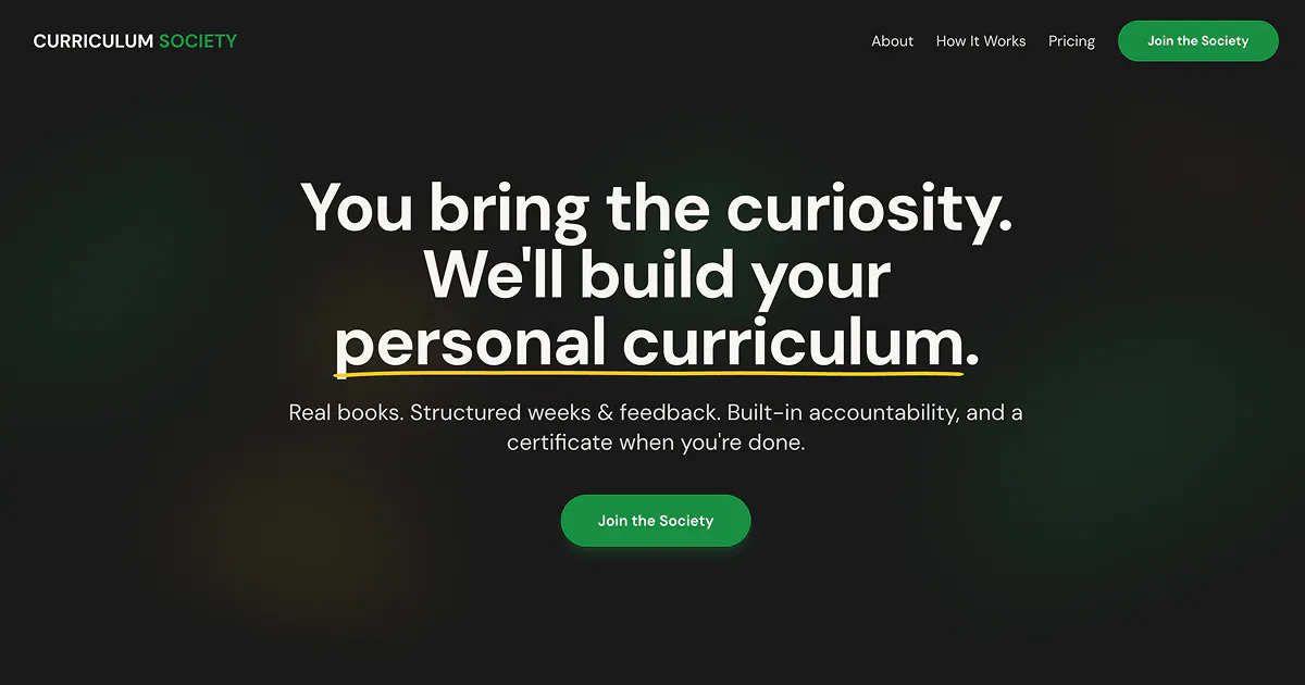 Curriculum Society product banner