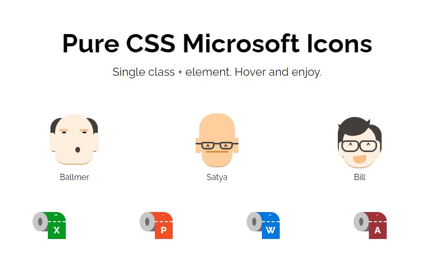 Pure CSS Microsoft Icons media 1