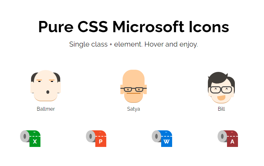 純粋なCSSマイクロソフトアイコン media 1