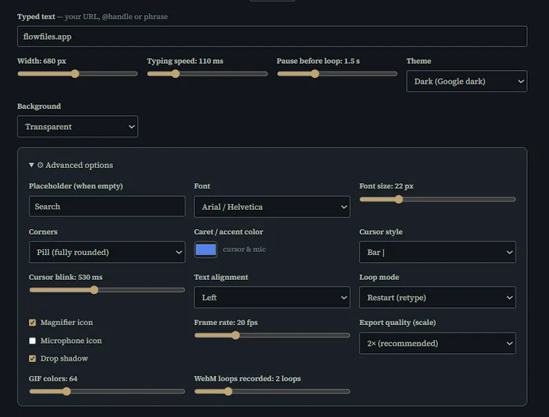 Flowfiles Search Bar screenshot 2
